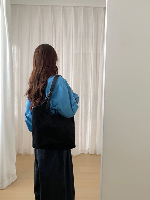 韩版高级感麂皮绒时尚纯色复古慵懒风日常百搭通勤单肩腋下大包女|undefined