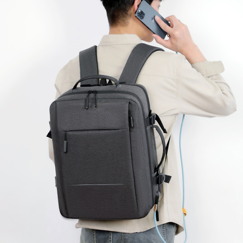 Mochila para computadora de viaje de negocios multicapa, bolso de viaje de gran capacidad y escalable, mochila de viaje simple y versátil