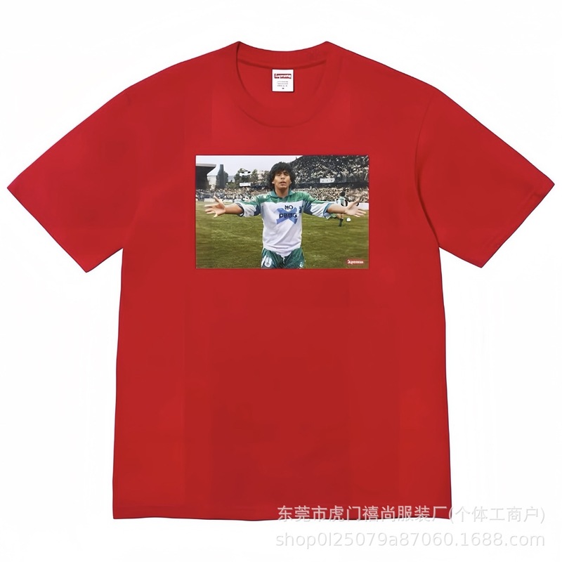クロスボーダー25ss美潮Supreme文字プリントラウンドネック半袖男女兼用カジュアルTシャツ純綿快適|undefined
