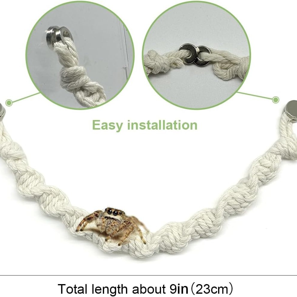 磁性辣椒蟹绳桥迷你蜘蛛网小屋适合攀爬辣椒蟹宠物小动物笼饰配件