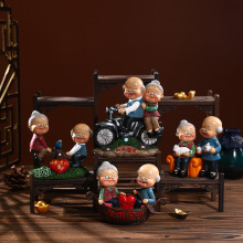 情人爸妈父母亲节国风摆件家居饰品工艺品客厅老人礼物手工造型