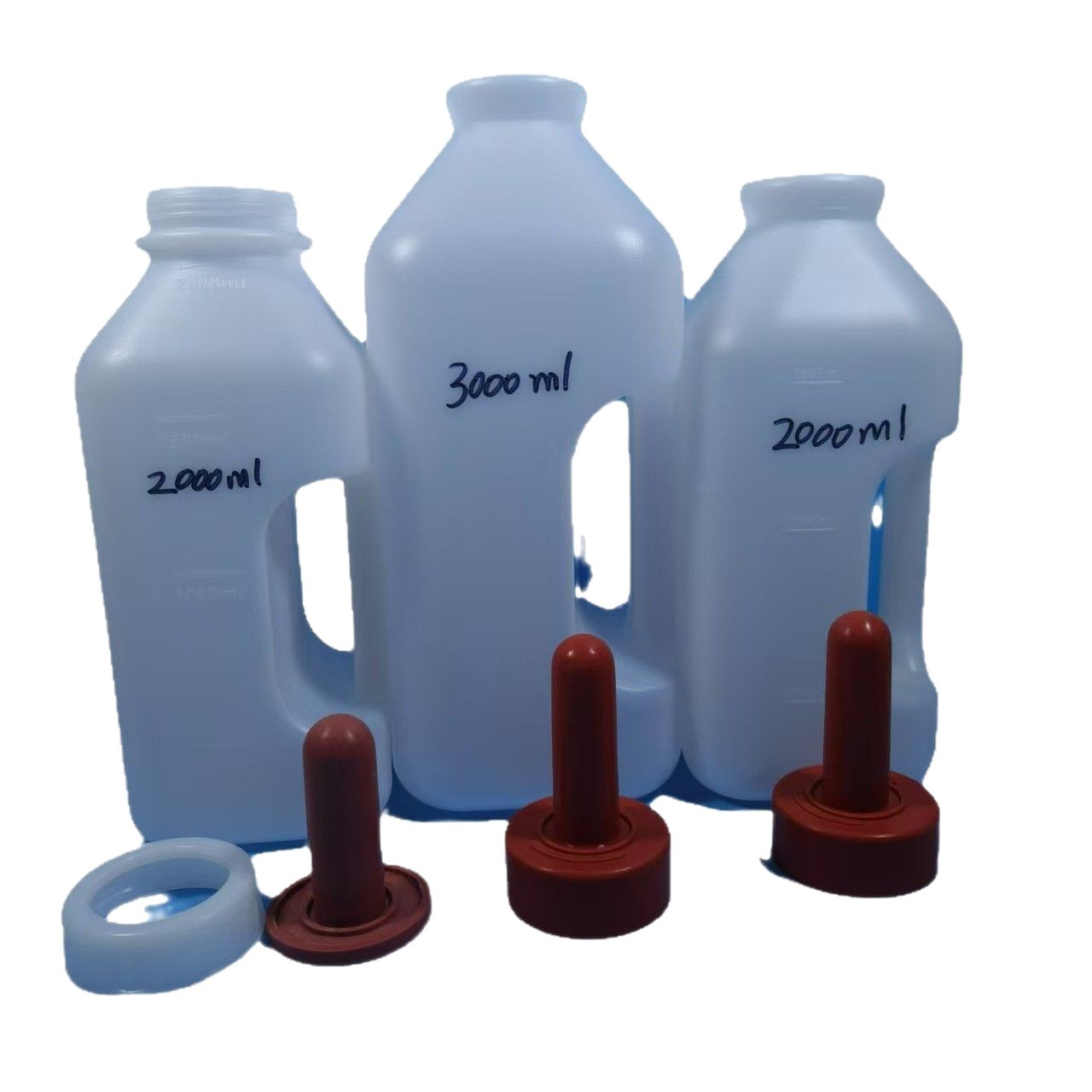 Biberón de vaca de 2 litros para cría de animales 3L alimentador de ternero pequeño biberón vertical de ternero biberón de 3 litros biberón animal chupete