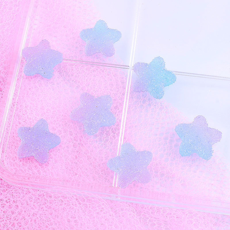 Gradiente de dibujos animados simulación estrella suave caramelo accesorios DIY resina suave pegamento caramelo al por mayor crema pegamento teléfono caso material