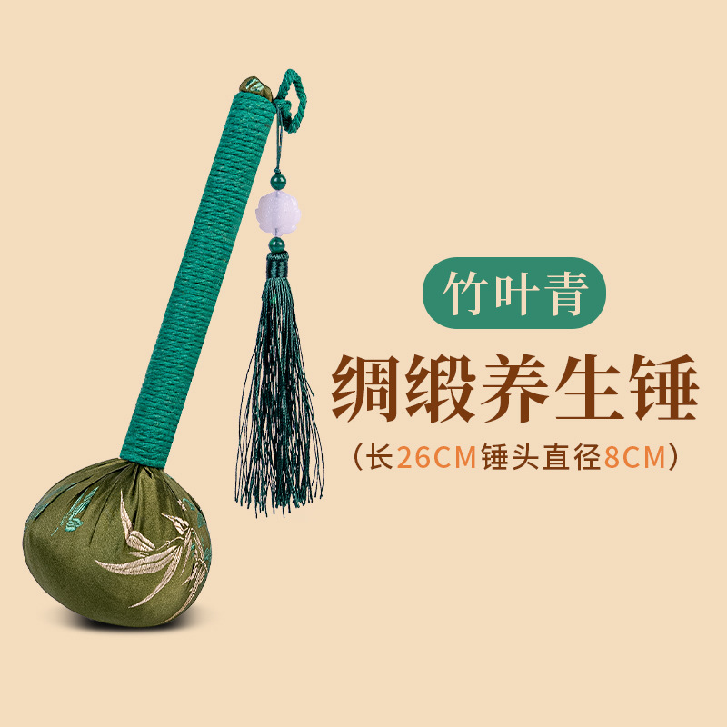 絹サテン艾草健康ハンマー 卸売叩き棒 中秋節マッサージ 背中叩き サテン手作りDIY艾草ハンマー|undefined
