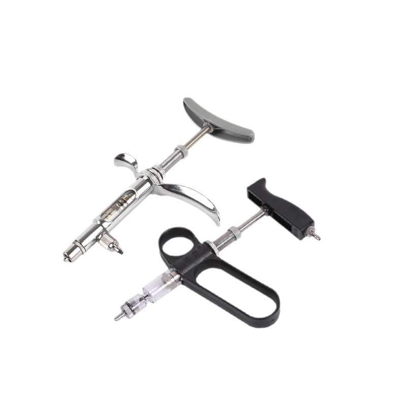 Vacuna de pollo jeringa continua ajustable veterinaria de acero inoxidable Dispositivo de medicina jeringa automática Dispositivo de inyección de ganso de pato