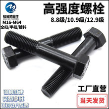 定制高强度外六角螺栓加硬合金钢加长特大螺丝高强度发黑高强螺丝