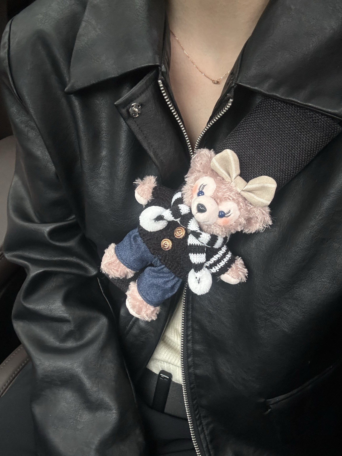 Sunset oso cinturón de coche funda de hombro cuello anti-estrangulado cinturón de seguro para niños muñeca de peluche regalo de coche nuevo Duffy