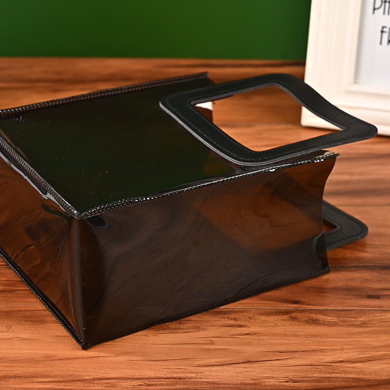 Bolso de PVC negro personalizado color caramelo ins estilo moda bolso de mano bolso de La jalea regalo al por mayor Bolso de Plástico