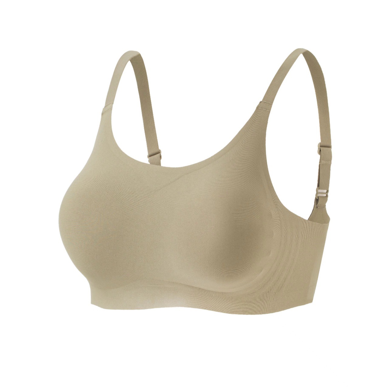 Pequeña cintura de hombro de cuello redondo jalea ropa interior damas sin marcas sin anillo de acero sujetador cerrado anti-caída sujetador de copa fija