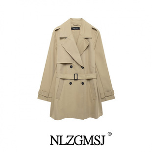 Autumn 2024 New Women's Clothing European and American-style Fashion All-match Simple Belt Double-breasted Windbreaker 3046286