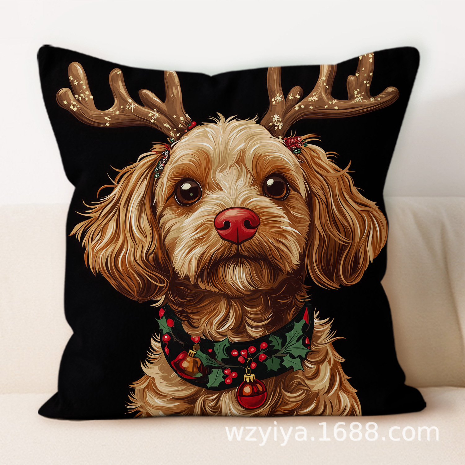 Navidad cachorro almohada cuadrada casa sala de estar sofá dormitorio cabecera almohada cuadrada sin cojín central