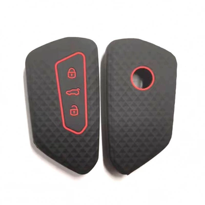 For Volkswagen Golf 8 Silicone Static Rod/Key Bag - black-red