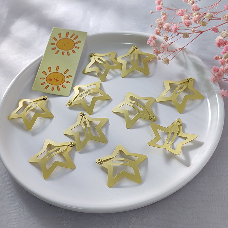 Al por mayor horquilla para niños de estilo coreano estrella de cinco puntas horquilla accesorios para el cabello clip BB esmerilado con pelo roto niñas estudiantes de secundaria