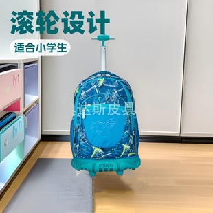 New Cross-Border Blue 18inch European and American Primary School Boys' Trolley Schoolbags Children's Trolley Backpacks