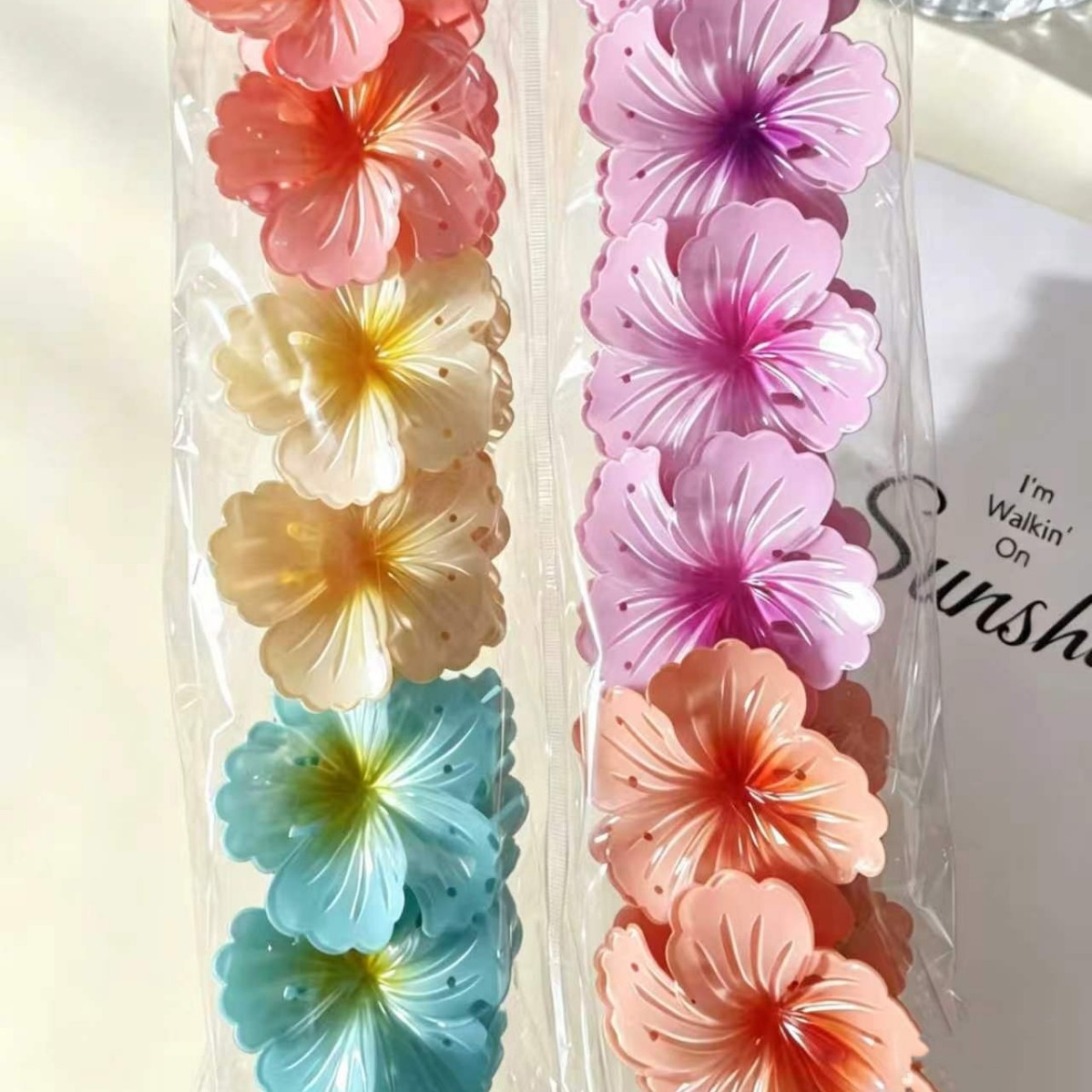 Vacancias de verano transfronterizas huevo flor clip para el cabello de mujeres tarjeta de sensibilidad avanzada 2026 nuevo conjunto de adornos para el cabello de flores laterales image 3