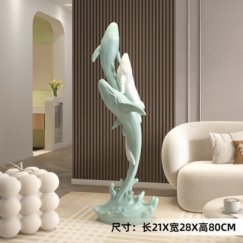 Art de escultura de ballenas de lujo ligero gran lámpara de piso artesanía decoración para el hogar decoración sala de estar TV gabinete junto al sofá