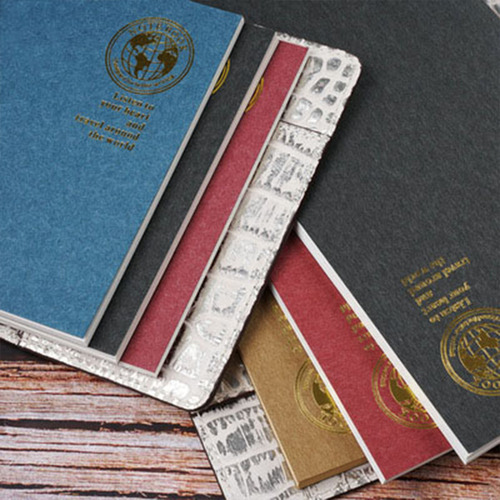 Traveler's notebook replacement core, saddle-stitched loose-leaf inner core, kraft paper, horizontal lines, blank square inner pages