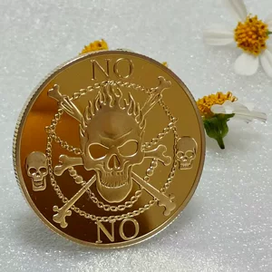 YES/NO立体浮雕金属纪念币  外贸骷髅万圣节数字虚拟币收藏礼品