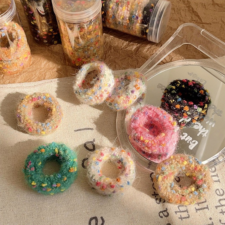 Gruesa banda de pelo de felpa elástica alta Otoño e Invierno banda de goma de felpa lazo de pelo femenino no duele cuerda de pelo de los niños duraderos