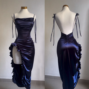 2024 Popular New Dress Summer High-end Y2K Sexy BacKless Suspender Sexy Dress
