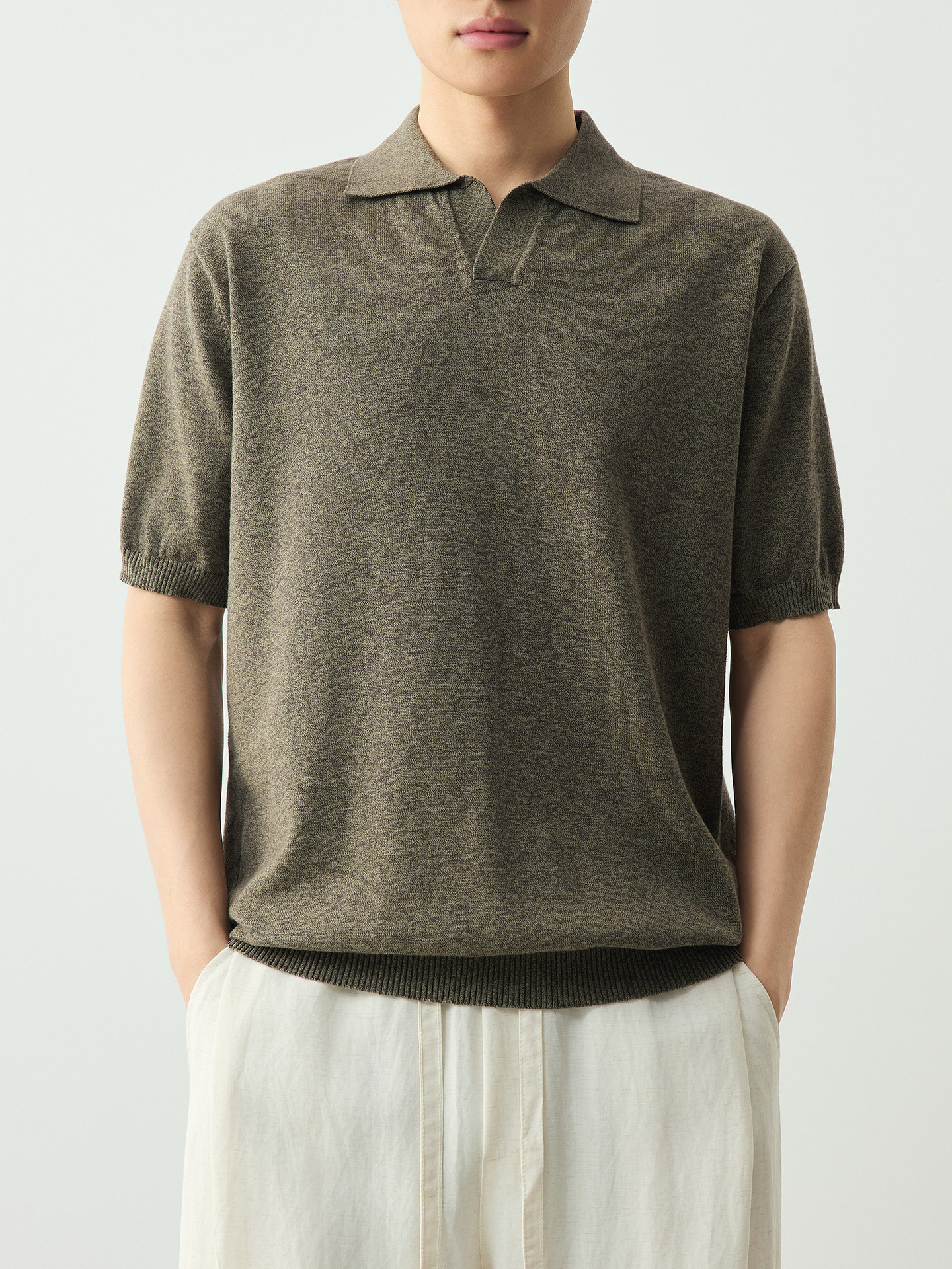 Áo polo nam cổ bẻ tay ngắn kiểu hải âu, chất liệu cotton thoáng mát — đen