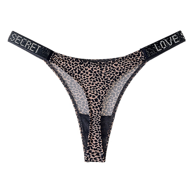 Wholesale 1047t European and American Low-Waist Women's Thong with Rhinestones, Shiny and Sexy High-Cut, Direct Sales from the Manufacturer, Exclusively for Cross-Border Supply