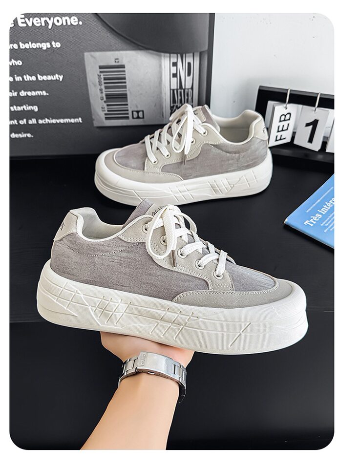 Giày sneaker nam cổ thấp đế dày tăng chiều cao, chống trượt, chống mài mòn, phong cách thể thao casual — AA 01m Hạnh nhân, AA 01m cà phê, AA 01m Đen chi tiết 12