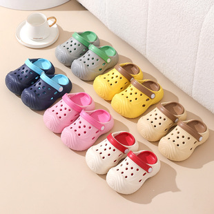 Beach Slippers Summer 1-3 Years Old Boys Indoor Children Solid Color Hole Shoes Baby Toddler Lightweight Sandals for Girls