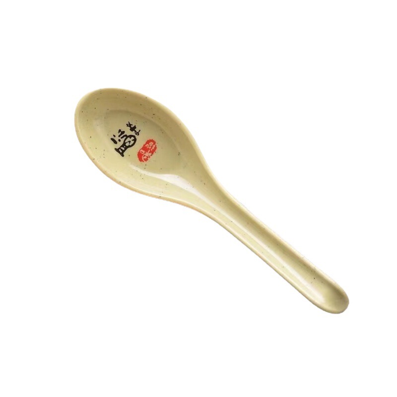 カラーメラミン模造磁器スプーンフック付きスプーン転倒防止スプーン商用厚いスプーン飲食ホテルプラスチック食器|undefined