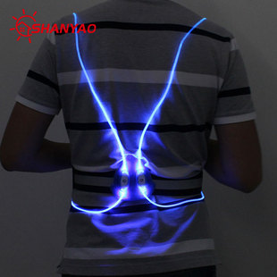 Led Luminous Vest Fiber Optic Angel Wings Flash Strap Night Running Cycling Warning Sports Vest Reflective Vest