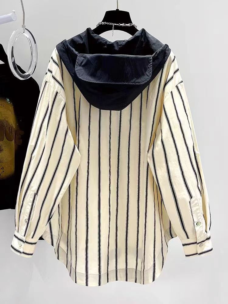 Women's Long-Sleeve Striped Hoodie Image 1