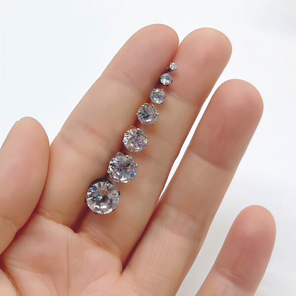 earrings stainless steel with zircon