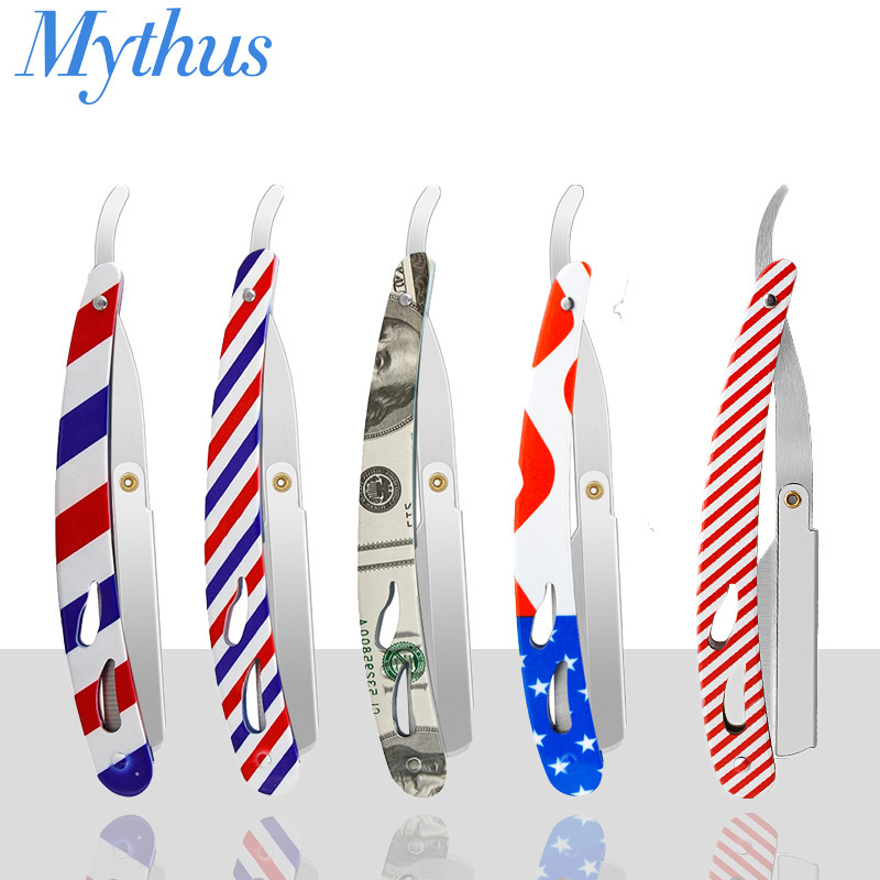 Aliexpress Hairdressing Tools Retro Manual Razor Razor Holder Hair Cutting Eyebrow Trimmer Stainless Steel Cross-Border