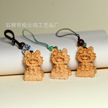 崖柏木雕刻创意木雕云南瓦猫挂件文创瓦猫工艺品可爱小猫景区礼品