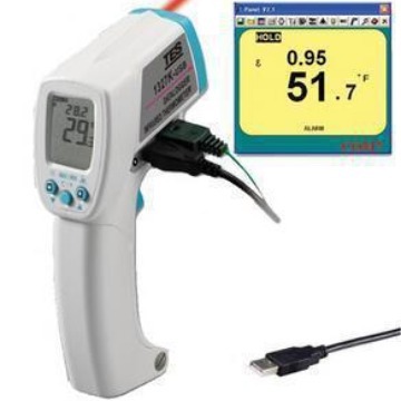 供应台湾泰仕紅外線溫度計TES-1327KUSB/ TES1327温度表 温度仪