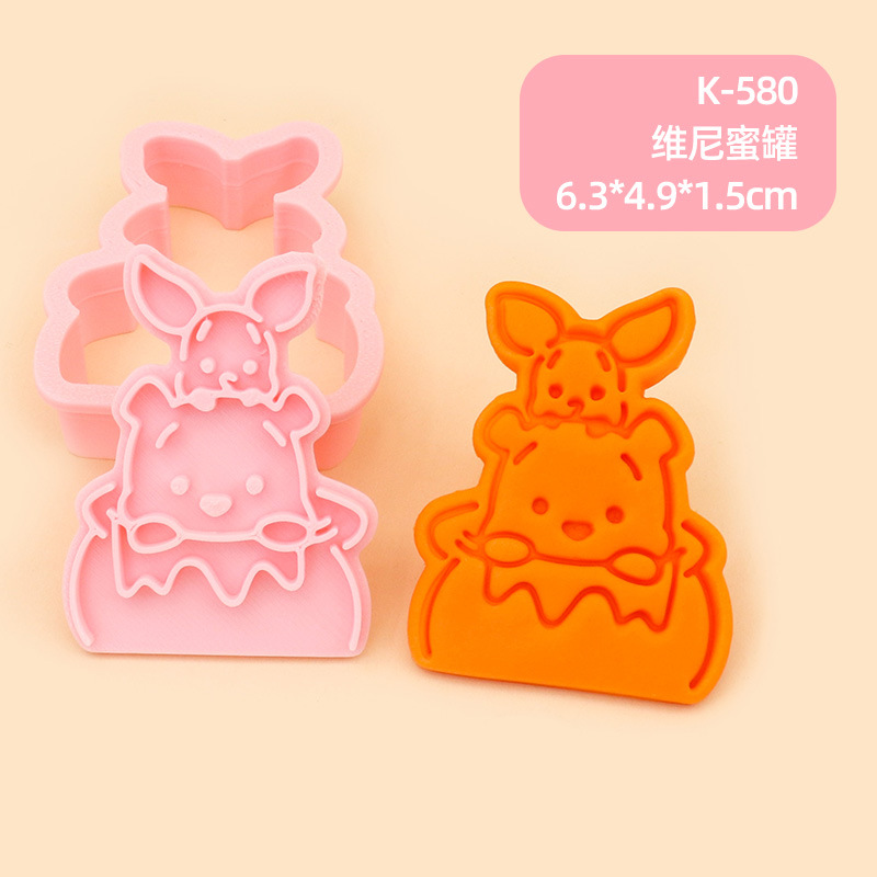 Molde para Galletas de Winnie the Pooh, Molde para Hornear de Fondant con Diseño 3D de Dibujos Animados, Molde para Decoración de Pasteles para Hacer en Casa