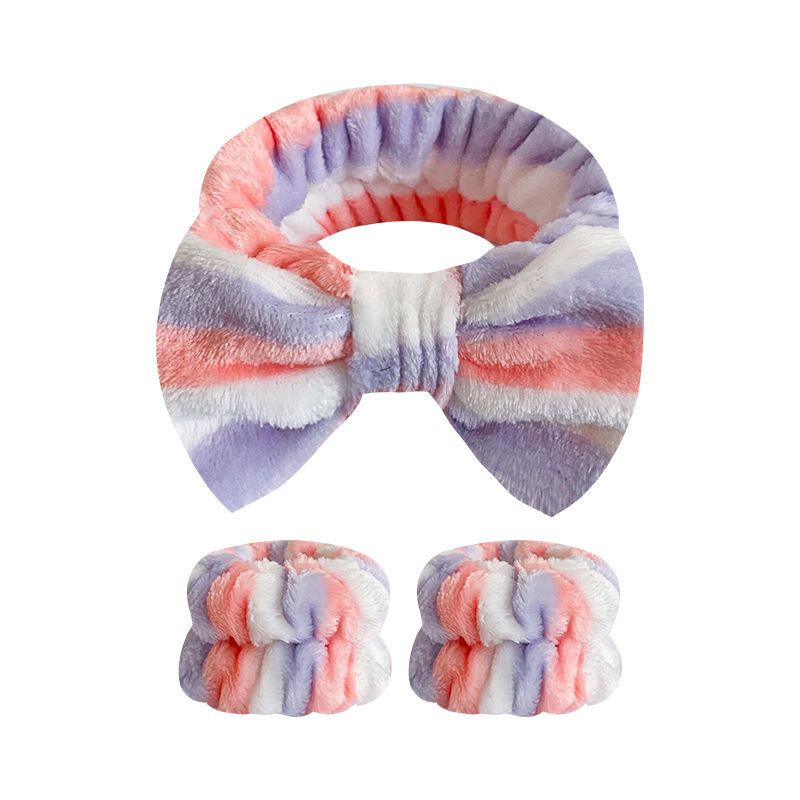 Europa y América transfronteriza leopardo punto arco banda correa para la muñeca traje de las mujeres de lavado de cara diadema franela absorbente correa para la muñeca