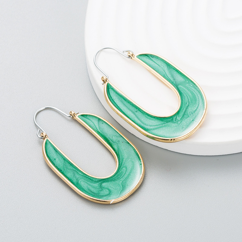 Simple Alloy Resin Geometric Niche Design Hollow Earrings display picture 5