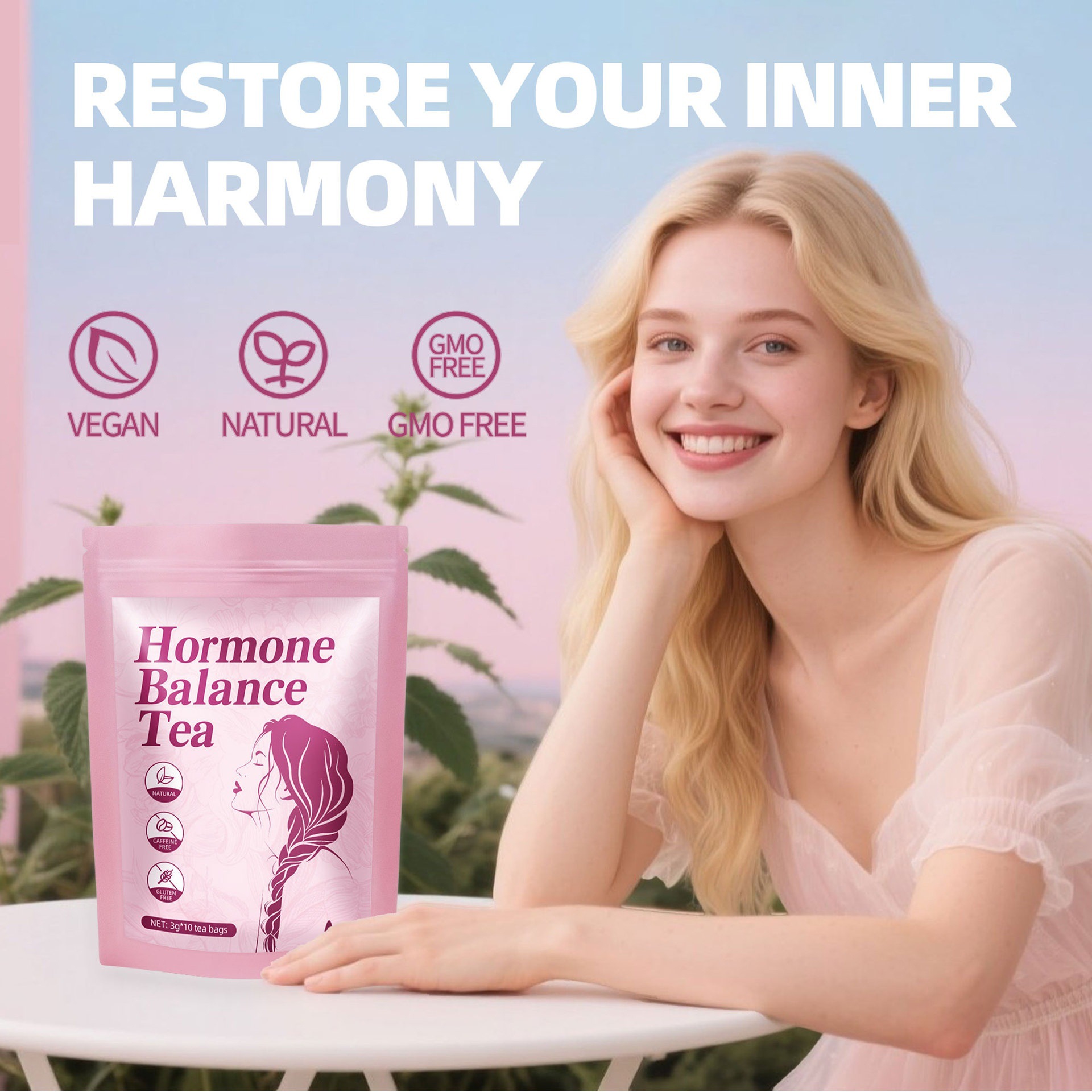 Hormone Balance Herbal Tea Bags 30 Count Cold Brew Wellness Tea for Women Daily Support key features