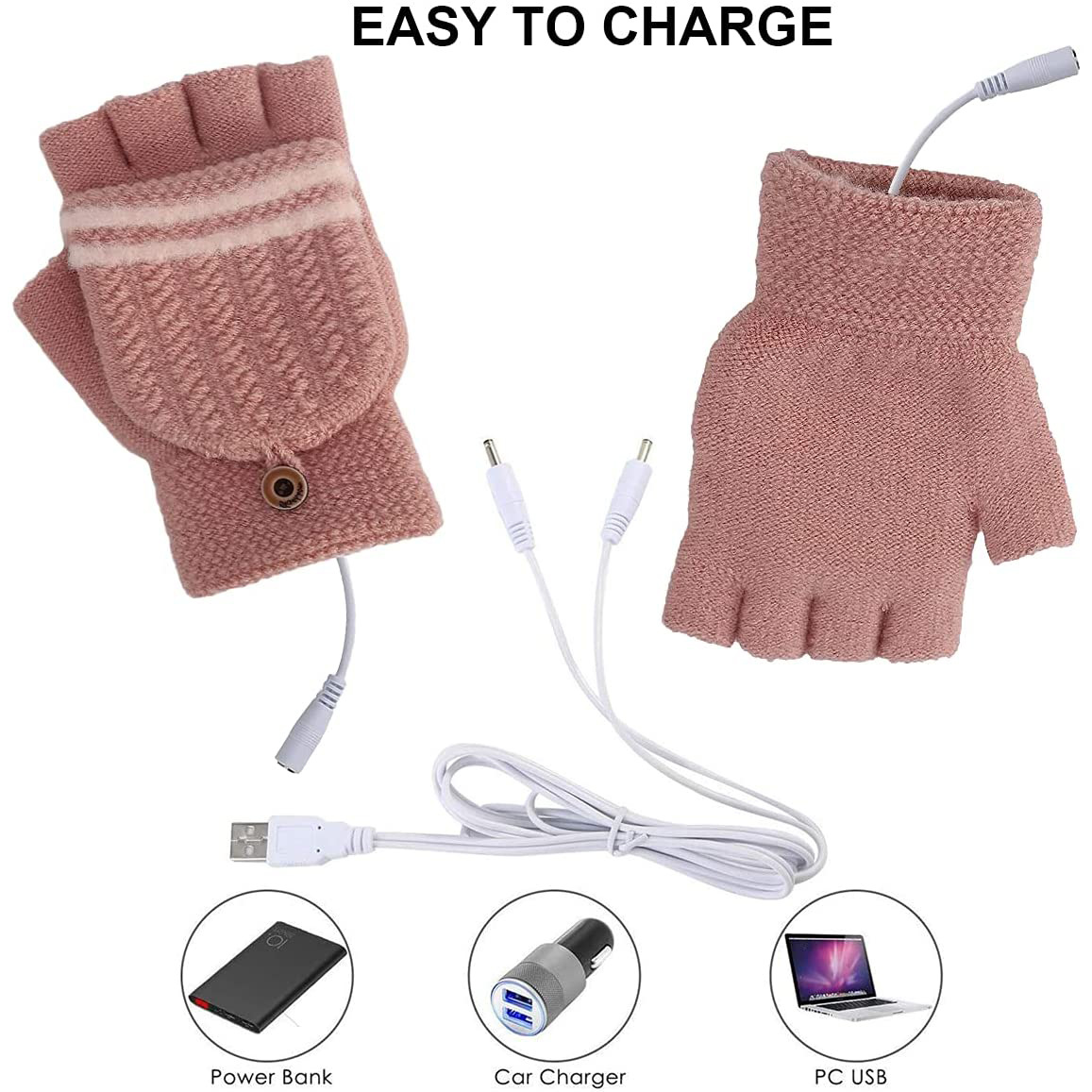 USB 加热手套男女适用暖手手套适合打字冬季保暖笔记本电脑手