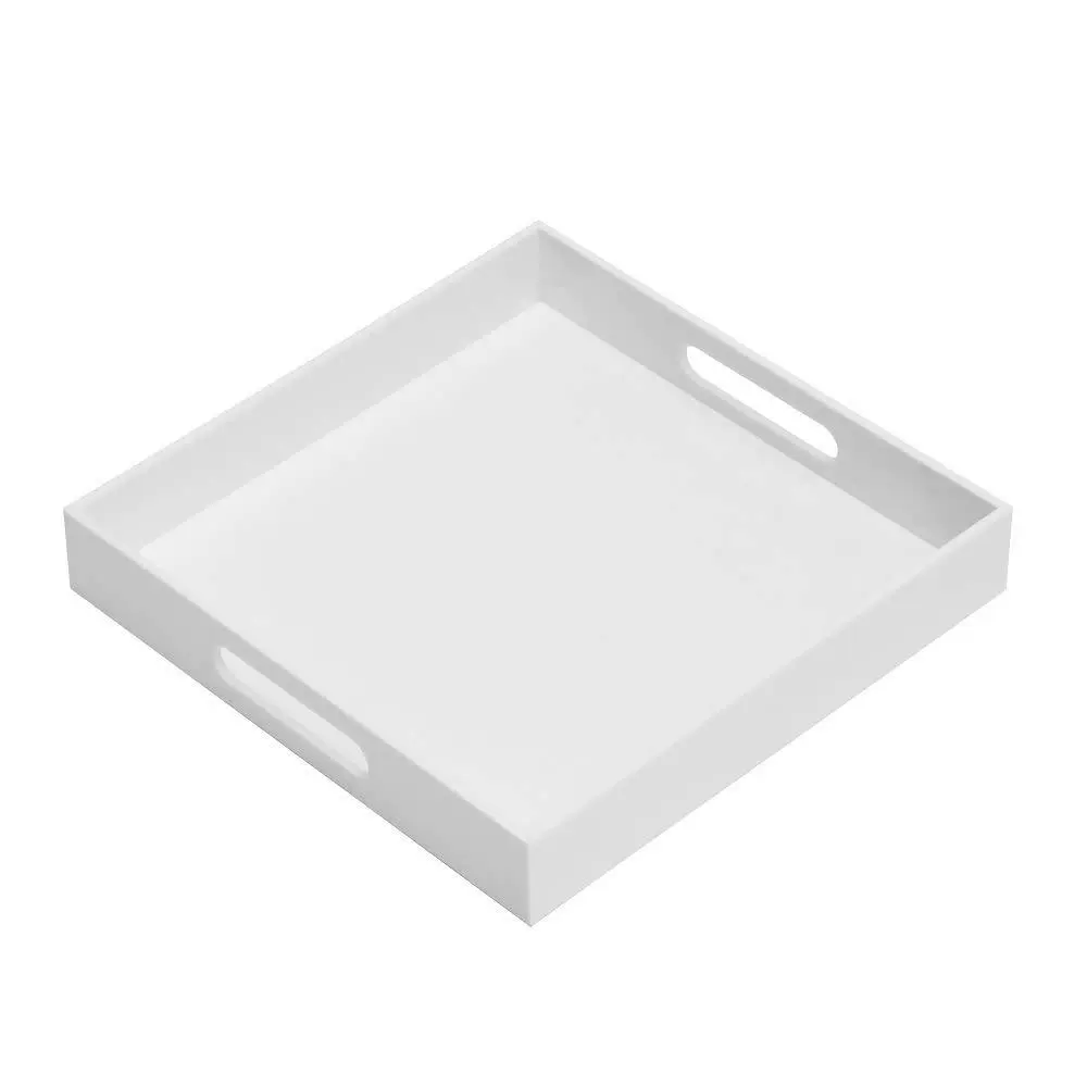 Cross -border explosion of acrylic tray desktop tableware service pallet boxes with long square table tray