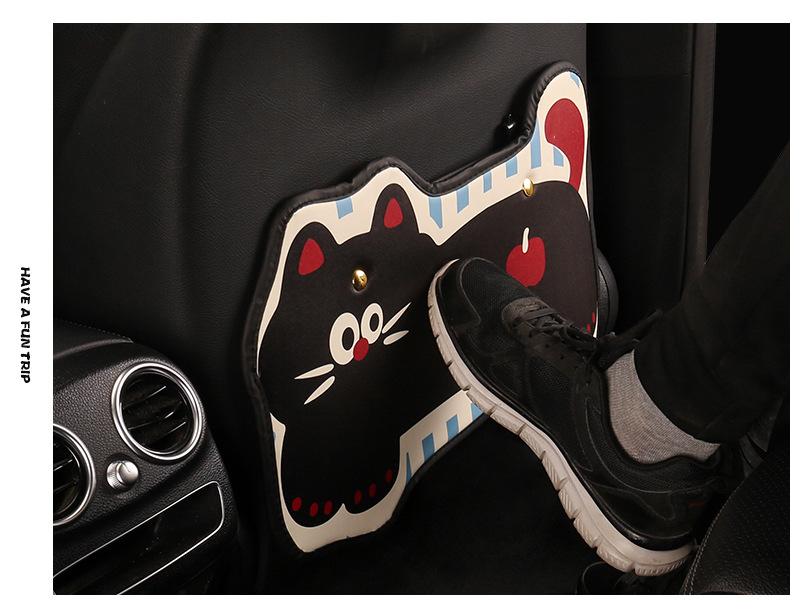 Sausage Cat Kitten Lady Cartoon Car Seat Back Anti-Kick Pad Car Seat Back Anti-Stain Pad Anti-Dirty Pad