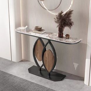 Italian Light Luxury Entrance Cabinet Porch Storage Rack Living Room Ornaments High-end Entrance Table Art Table Creative Rock Board