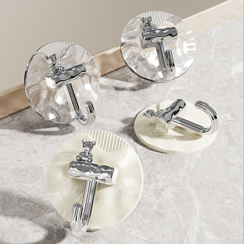 Gancho de oso original fuerte adhesivo pared de cocina creativa lindo sin marcas de perforación puerta detrás del gancho adhesivo de baño