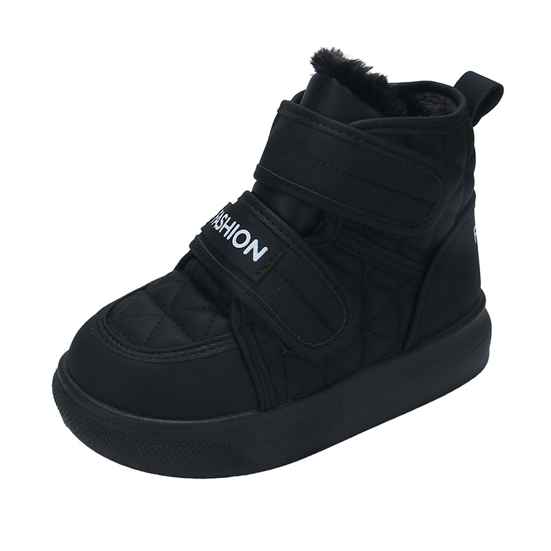 Zapatos de algodón para niñas 2025 invierno nuevo veludo botas de calentamiento para niños botas de nieve para niños botas de algodón de moda