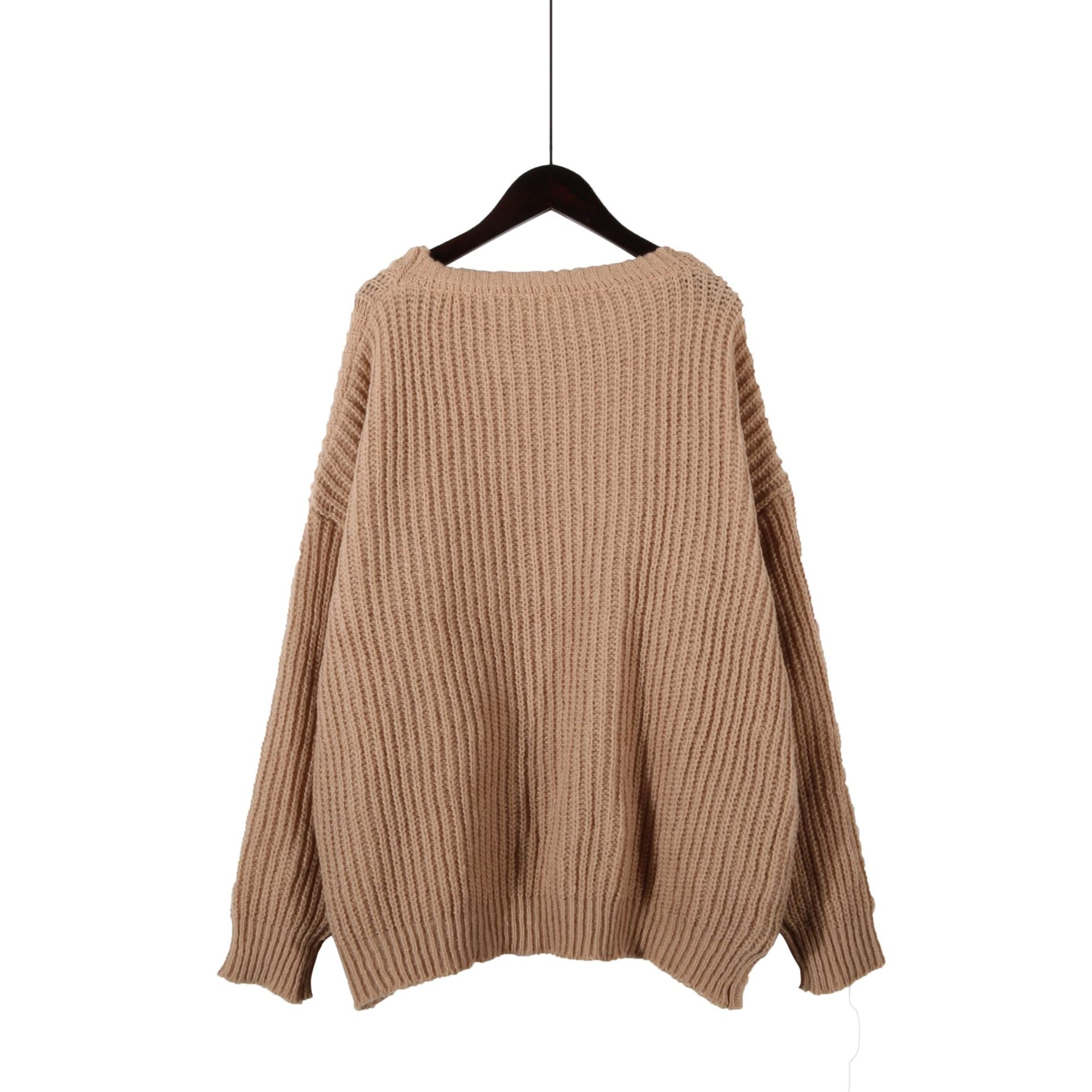Round Neck Long-Sleeved Knitted Sweater NSSX104233