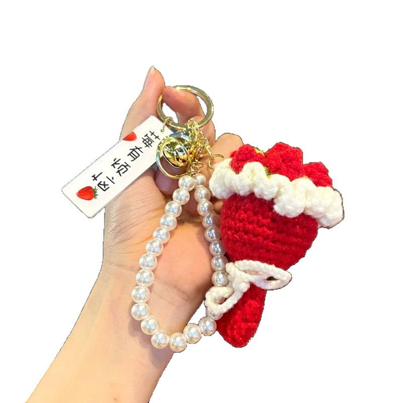 教师节花束手捧花钥匙扣玫瑰花仿真花钩织成品创意礼品教师节礼物|undefined