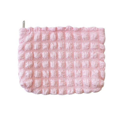 MAY RABBIT Cute Solid Color Cloud Pattern Makeup Bag for Women, Handheld Purse Organizer, Large Capacity Toiletry Bag