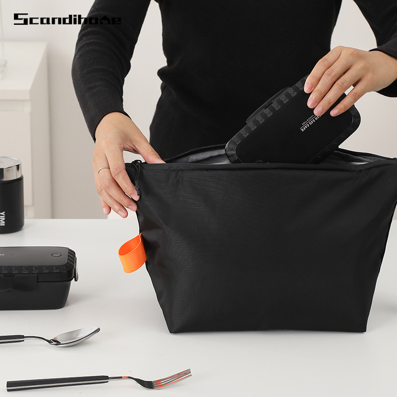 SCANDIHOME クロスボディ ランチバッグ 大容量 仕事 通勤 保温 ランチボックスバッグ 汚れにくい 撥水 ランチバッグ|undefined