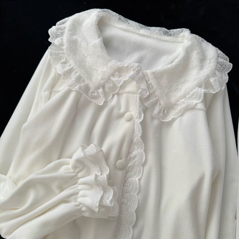 睡衣女秋冬减龄公主甜美少女保暖家居服加厚海岛绒日系网红睡衣|undefined